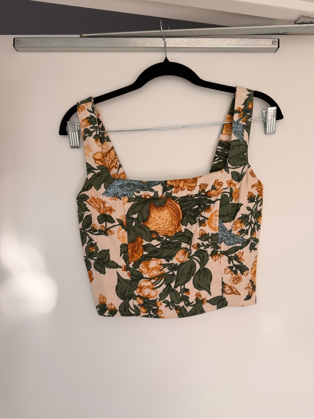 A&F Floral Square-Neck Crop Top